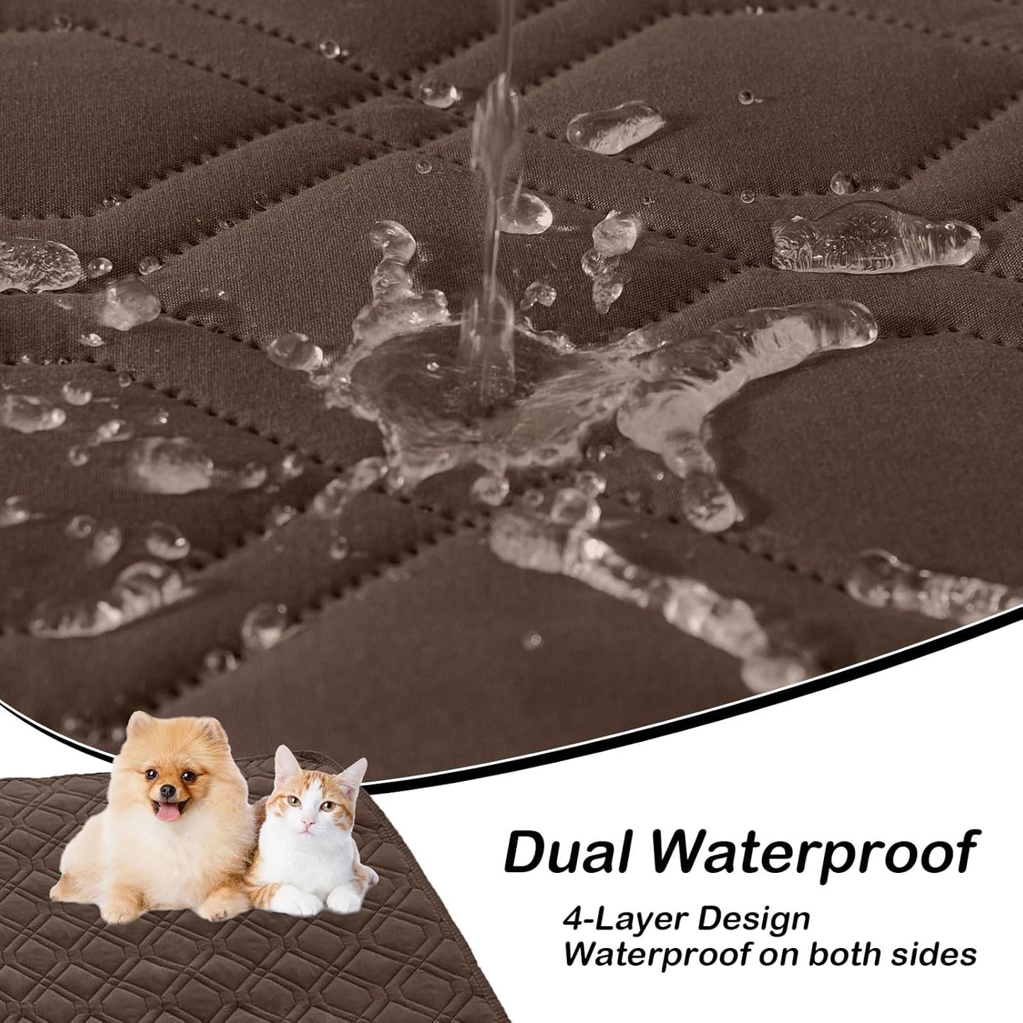 hyha Waterproof Dog Bed Blanket, Soft Pet Blankets, Waterproof Couch Cover for Dogs, Reversible Sofa Covers Washable for Furniture (30x70 Inch, Taupe/Beige)