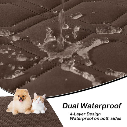 hyha Waterproof Dog Bed Blanket, Soft Pet Blankets, Waterproof Couch Cover for Dogs, Reversible Sofa Covers Washable for Furniture (30x70 Inch, Taupe/Beige)
