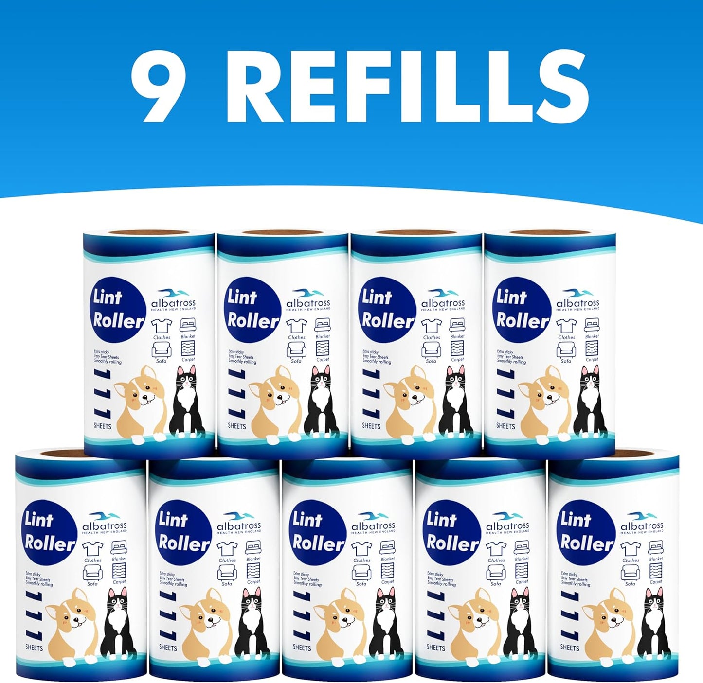 Lint Rollers for Pet Hair Extra Sticky, 800 Sheets Mega Value Set Lint Rollers for Pet Hair Removal, Dog and Cat Lint Remover for Clothes, Furniture, Carpet
