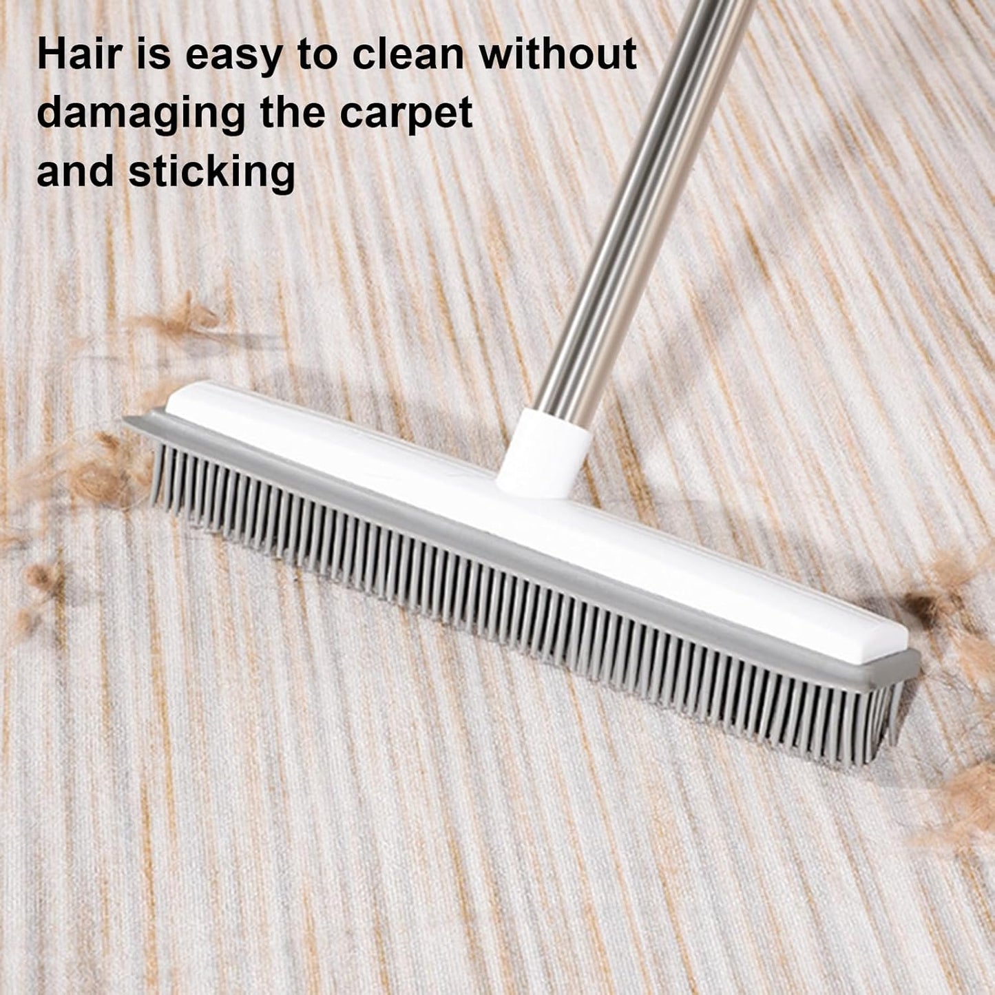 YOXIER Pet Hair Removal Tool,2-in-1 Pet Hair Removal Broom,Pet Hair Broom with Squeegee for Carpet,Heavy Duty Broom for Driveways, Sidewalks, Patios and Deck Cleans Dirt, Debris, Sand, Mud, Leaves an