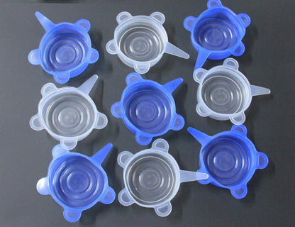 COMTIM Pet Food Can Lids, Silicone Stretch Can Lids Covers for Dog Cat Food, Reusable Expandable Universal Size Fit Most Cans and Jars, 6 Pack