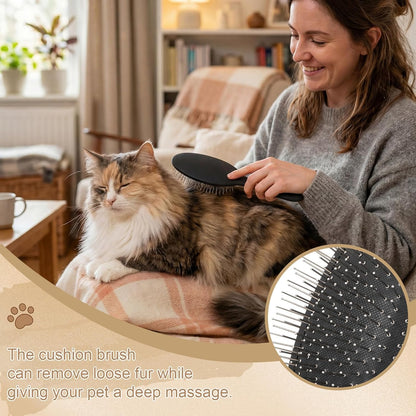 Zhehao Slicker Brush for Pets Dog Grooming Brushes Kit, Long Pin Brush Metal Comb for Long Haired Dogs and Cats to Effectively Remove Tangles, Knots and Mats