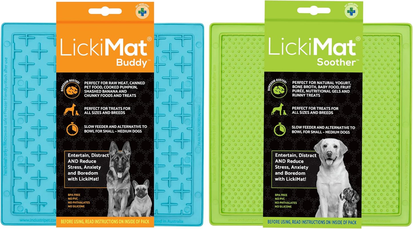 LickiMat Classic Soother Slow Feeder for Dogs Lick Mat Boredom Anxiety Reducer Perfect for Food Treats Yogurt Liquid Food Peanut Butter Fun Alternative to a Slow Feed Dog Bowl, Turquoise