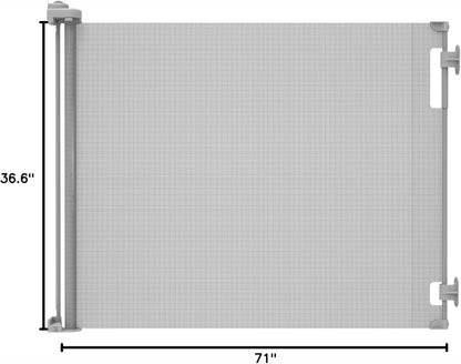 Hakuna Pets Indoor/Outdoor Paw Proof Retractable Dog Gate, 36.6" Tall Extends to 71" Wide, Black