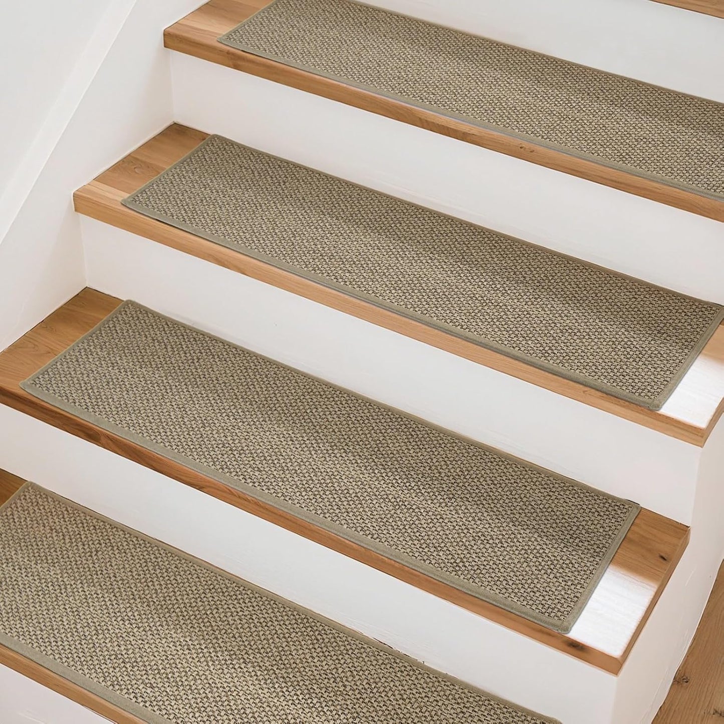 Art3d Stair Treads for Wooden Steps 15Pcs, 8" X 30" X 0.3" Non Slip Stair Runner Rugs with Reusable Adhesive for Elders Kids and Dogs, Washable Peel and Stick Stair Treads Carpet, Gray