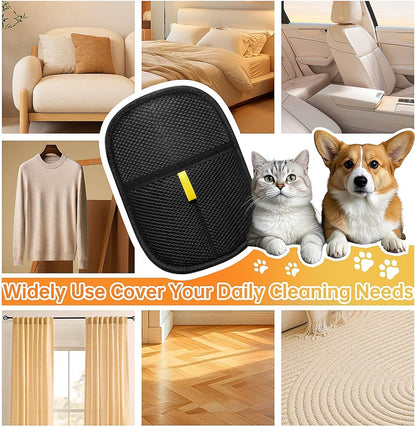 Electrostatic Pet Hair Remover Glove for Dogs &Cats, Reusable Cat Dog Magic Brush pet Hair, Suitable for Sofas, Clothing, Carpets, Curtains (1)