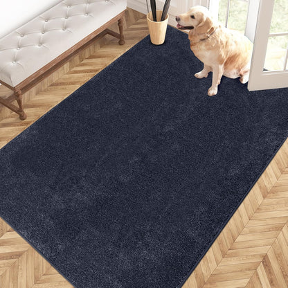 PURRUGS Dirt Trapping Door Mat 20" x 31.5", Non-Slip Machine Washable Entryway Rug, Dog Doormat, Indoor Front Door Mat, Super Absorbent Entry Rug for Muddy Shoes & Paws, Bluish Grey-Black