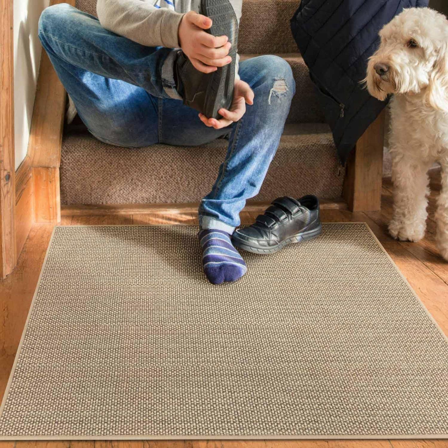 Stair Treads Non Slip for Wooden Steps Indoor 9" x 36" 15 Pack Extra Wide Stairs Tread Carpet Runner, Step Pads with Reusable Adhesive for Dogs Kids Elders, Machine Washable, Black