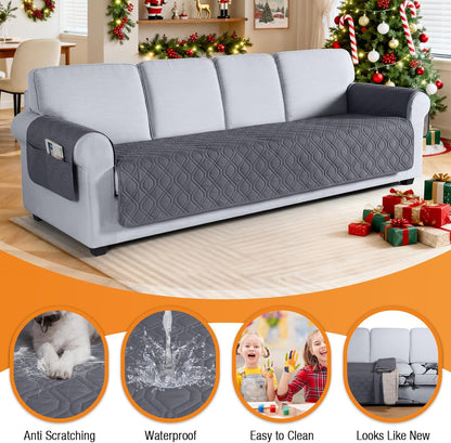 VANSOFY Couch Cover, Waterproof Sofa Covers Washable Slipcover Furniture Protector Couch Seat Covers Non-Slip Couch Cover for Dogs, Pets(Sofa, Dark Gray)