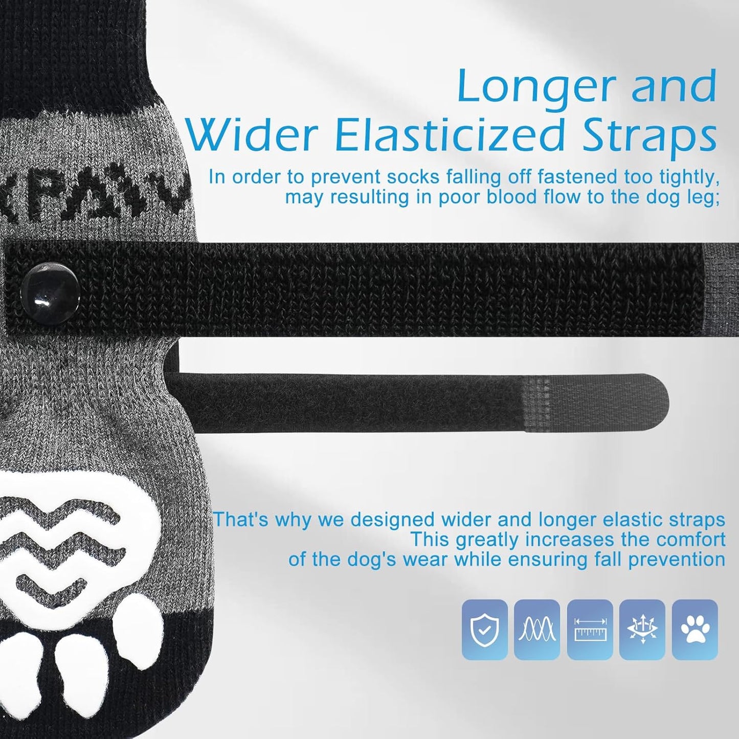 EXPAWLORER 6Pcs Anti-Slip Dog Socks to Prevent Licking Paws,Dog Shoes for Hot Pavement,Dog Booties Traction Control on Hardwood Floor,Boots & Paw Protectors, for Puppy Small Medium Large Senior Dogs