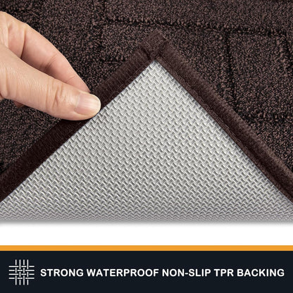 PURRUGS Dirt Trapping Door Mat 20" x 31.5", Non-Slip Machine Washable Entry Rug, Dog Doormat, Indoor Front Door Mat, Super Absorbent Entryway Rug for Muddy Shoes & Paws, Taupe