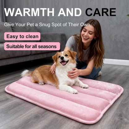 Dog Bed Mat, Reversible Crate Pad & Cute Dog Bed - Machine Washable Kennel Mat with Ultra Soft for Small Dogs (Cool/Warm), 24" x 18", Grey&Star
