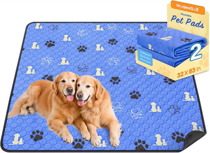 WanpeeGoo Washable Pee Pads for Dogs, 4 Pack Absorbent Reusable Training Dog Pads Pet Puppy Pads, Non-Slip Potty Pads for Whelping, Playpen, Crate, Bed, Grey 18"x24"