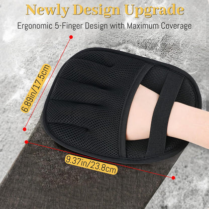 Pet Hair Removal Glove for Cats & Dogs, Upgrade 5-Finger Magic Brush Pet Hair Remover Tool, Electrostatic Reusable Grooming Mitt for Laundry, Couch, Carpet & Car Seat