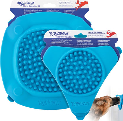 Aquapaw Lick Mat for Dogs with Suction Cups - XL, Blue, 1-Pack - Slow Feeder Lick Pads for Dogs & Grooming Enrichment - Food Mat for Peanut Butter Treats