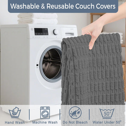Waterproof Couch Cover for Dogs Washable, Non Slip Back Sectional Sofa Covers for 3 Cushion Couch Pet Friendly, Soft Dog Bed Cover. (Coffee, 30" x 53")