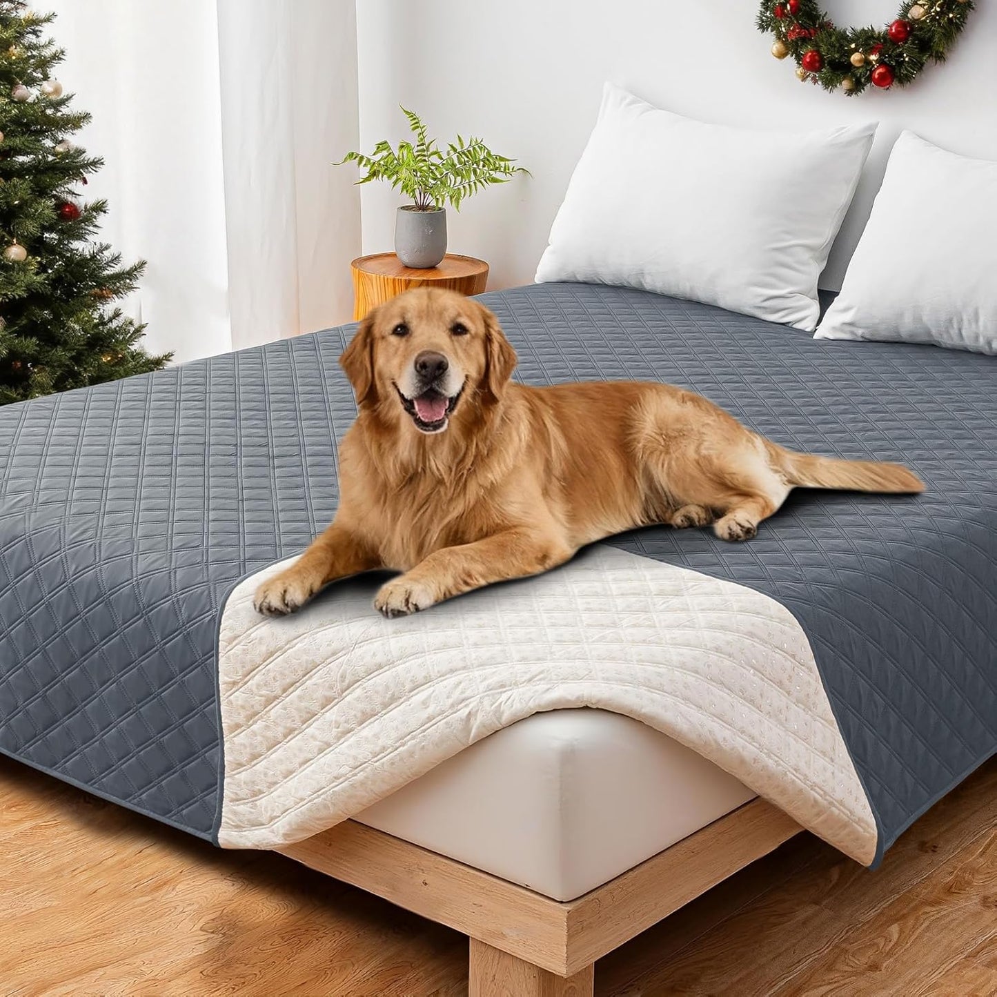 Waterproof Dog Blanket, Non-Slip Soft Pet Bed Cover, Couch Cover for Dogs Washable, Protects Sofa, Furniture, Crate, Car, Tear Resistant Leakproof Pet Blanket (30x70 Inch, Dark Grey)