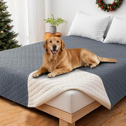 Waterproof Dog Blanket, Non-Slip Soft Pet Bed Cover, Couch Cover for Dogs Washable, Protects Sofa, Furniture, Crate, Car, Tear Resistant Leakproof Pet Blanket (30x70 Inch, Dark Grey)