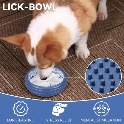 Dog Lick Bowl, Animire Freeze Lick Mat for Dogs, Non-Slip Slow Feeder Licking Bowl Enrichment Treat for Distraction Anxiety Relief, Food Grade Silicone, Dishwasher Safe(Pastel Purple,S)