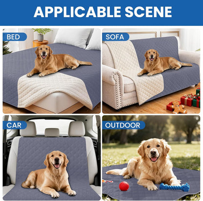 Waterproof Dog Blanket, Non-Slip Soft Pet Bed Cover, Couch Cover for Dogs Washable, Protects Sofa, Furniture, Crate, Car, Tear Resistant Leakproof Pet Blanket (30x70 Inch, Dark Grey)
