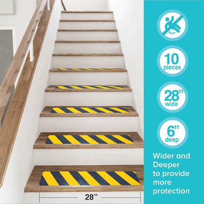 LifeGrip Stair Treads Non-Slip (15PCS), Anti Slip Transparent Stair Treads Tape for Indoor Wooden Step (4"X30"X15P-Treads)