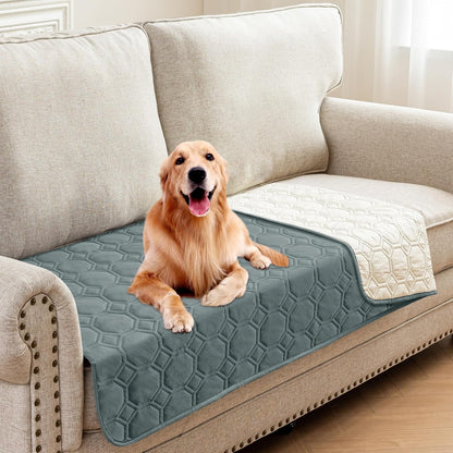 ZNSAYOTX Ultimate Cozy Blankets (30"x70") 100% Waterproof Sofa Mat Blanket for Dog Pets, Bed Couch Protector with Non-Slip Back Washable Durable, Pee Scratch Proof Easy to Clean (Dark Grey)