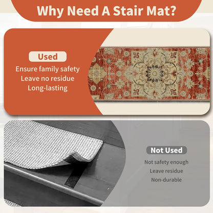 Non-Slip Stair Treads for Wooden Steps 15pcs,8"x30" Stair Carpet Treads for Indoor Use,Peel and Stick Stair Runners,Washable Reusable Adhesive Backing,Pet-Friendly Stair Capet for Kids,Elders,Dogs