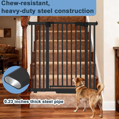 41" Extra Tall Dog Gate Indoor,30-62.5" Wide Heavy Duty Pet Gate for Doorways,Baby Gate with Walk Through and Auto Close, Pressure Mounted, Suitable for Stairs,Kitchen,White