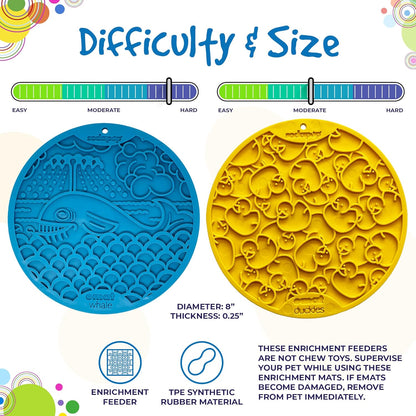 SodaPup Duckies eMat – Durable Lick Mat Feeder with Suction Cups Made in USA from Non-Toxic, Pet-Safe, Food Safe Rubber for Mental Stimulation, Digestive Health, Avoid Overfeeding, Calming, More