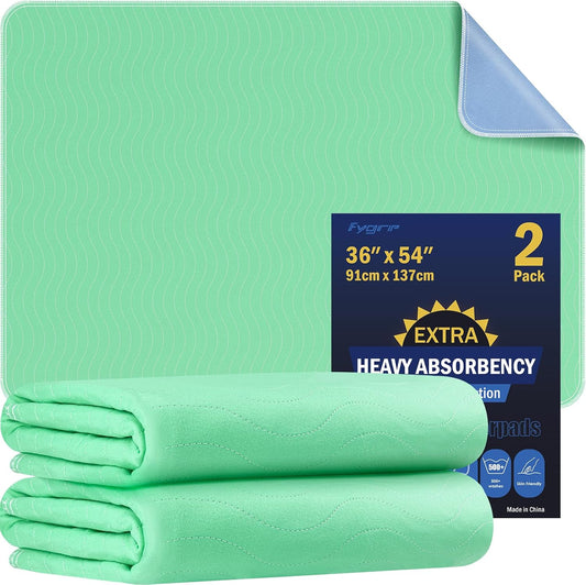 4 Pack 24” x 24” Extra Heavy Absorbency Washable Underpads, Waterproof Nursing Pads Incontinence Bed Pads, Reusable Washable Pee Pads for Dogs, Diaper Changing & Adults, Washable Puppy Pads