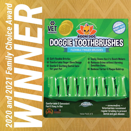 Bodhi Dog Finger Toothbrush for Dogs & Cats - Puppy Toothbrush with Soft Flexible Silicone Bristles, Gentle for Sensitive Gums, Promotes Healthy Teeth & Gums, Easy Teeth Cleaning Tool (50 Count)