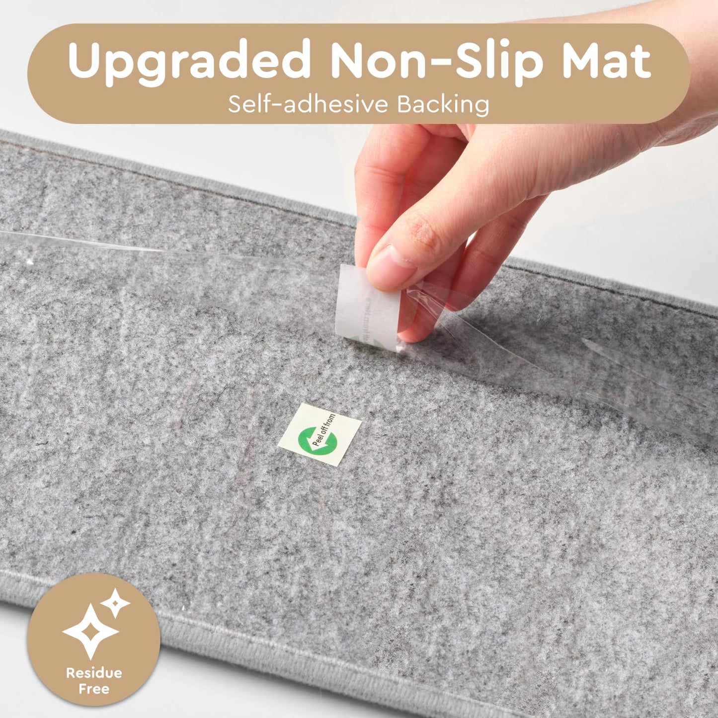 tchdio Stair Treads Landing Mat Non Slip, Soft Stair Treads for Wooden Steps Indoor, Stair Carpet Treads Reusable Adhesive for Kids Elders and Pets, Washable Stair Rugs Stair Runner 31"x31" Beige