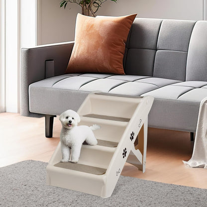 Dog Stairs for High Beds, Foldable Pet Steps Ramp with Non-Slip Bottom for Cats and Small Dogs, for Couch, Car, Portable Waterproof Dog Steps