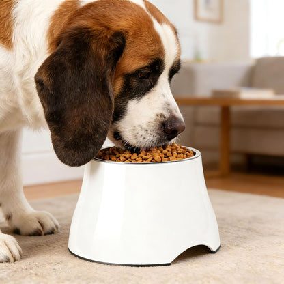 Dog Bowls,Cone Friendly Non Slip Single Dog Bowl with Stainless Steel Inner, Raised Bowls for Small Dogs Spaniel Dogs Long Ear, High Capacity, M/2 Cup Pink