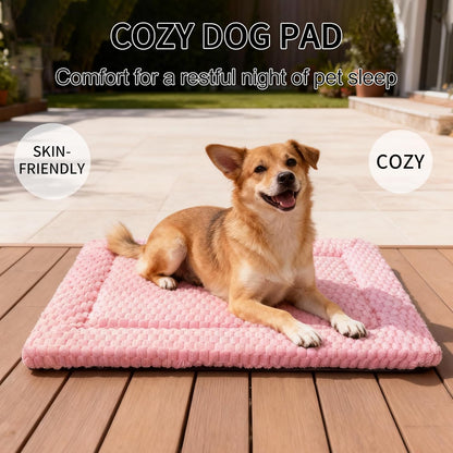 Dog Bed Mat, Reversible Crate Pad & Cute Dog Bed - Machine Washable Kennel Mat with Ultra Soft for Small Dogs (Cool/Warm), 24" x 18", Grey&Star