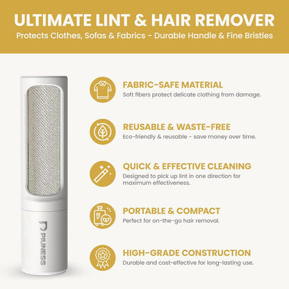 Pet Hair Remover Roller – Reusable Lint Roller for Cat & Dog Hair on Furniture, Couch, Carpet, Car & Bedding – Portable, Eco-Friendly