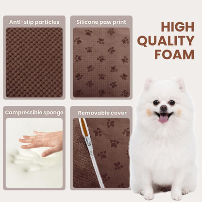 Dog Stairs for Small Dogs, 3 Tiers High Density Foam Dog Ramp, Extra Wide Non-Slip Pet Steps for High Beds Or Couch, Soft Foam Doggie Ladder for Dogs Injured, Older Pets, Small Cats
