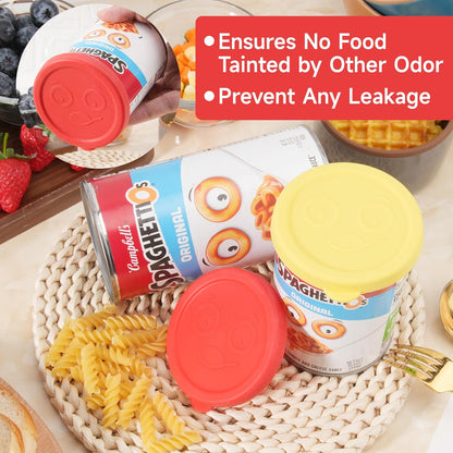 2PCs 3.0-inch Silicone Can Lids for Chef Boyardee | Van Camp's | Goya | Bush's Best | Farmer's Market Can, Can Cover for Canned Goods, Soup Can Cap, Fit Most Standard Size, Dishwasher Safe (Lids ONLY)