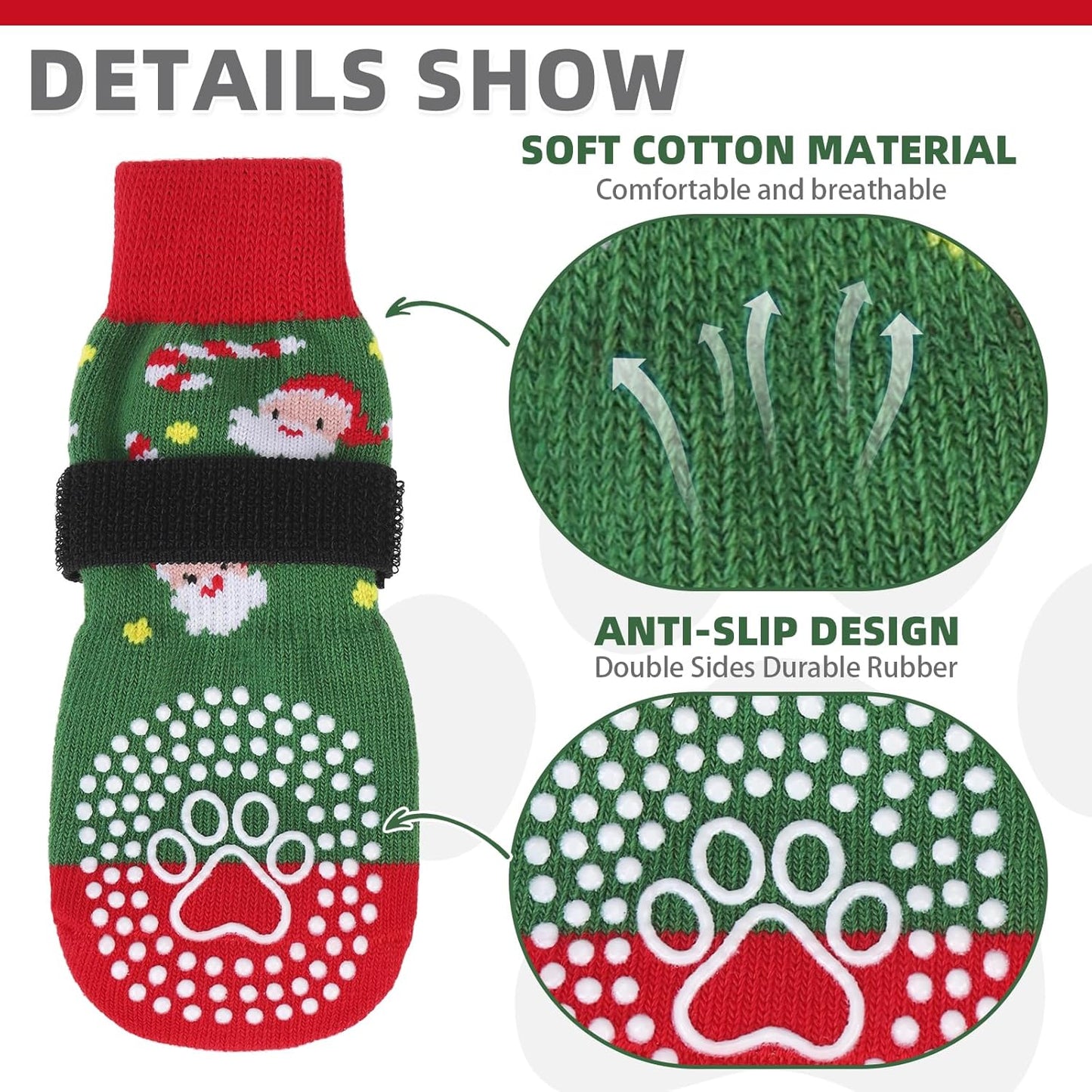 KOOLTAIL Dog Socks Shoes for Hot Pavement to Prevent Licking Paws, Winter Dog Boots&Paw Protector for Hardwood Floors Anti Slip,Traction Control Grip Booties for Small Medium Large Senior Dogs,Black M