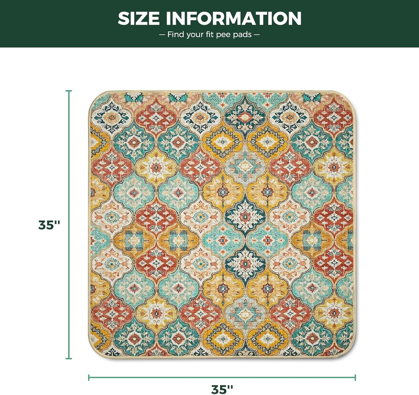 FXW Washable Pee Pads for Dogs, Puppy Pads with Super Absorbent, Specifically Designed for FXW Rollick/Homeplus 24inch 6 Panels Dog Playpen, 39" x 63" Rectangle, Khaki, 1 Pack