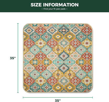 FXW Washable Pee Pads for Dogs, Puppy Pads with Super Absorbent, Specifically Designed for FXW Rollick/Homeplus 24inch 6 Panels Dog Playpen, 39" x 63" Rectangle, Khaki, 1 Pack