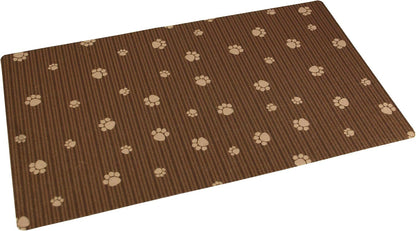 Drymate Pet Bowl Placemat, Dog & Cat Food Feeding Mat - Absorbent Fabric, Waterproof Backing, Slip-Resistant - Machine Washable/Durable (USA Made) (12” x 20”) (Indigo)