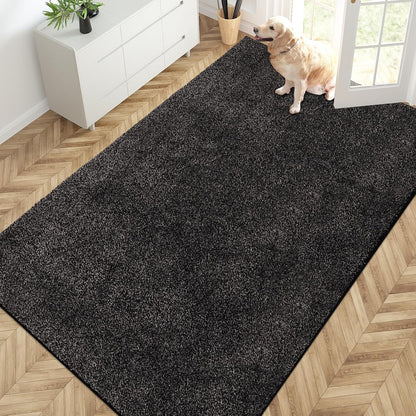 PURRUGS Dirt Trapping Door Mat 20" x 31.5", Non-Slip Machine Washable Entryway Rug, Dog Doormat, Indoor Front Door Mat, Super Absorbent Entry Rug for Muddy Shoes & Paws, Bluish Grey-Black