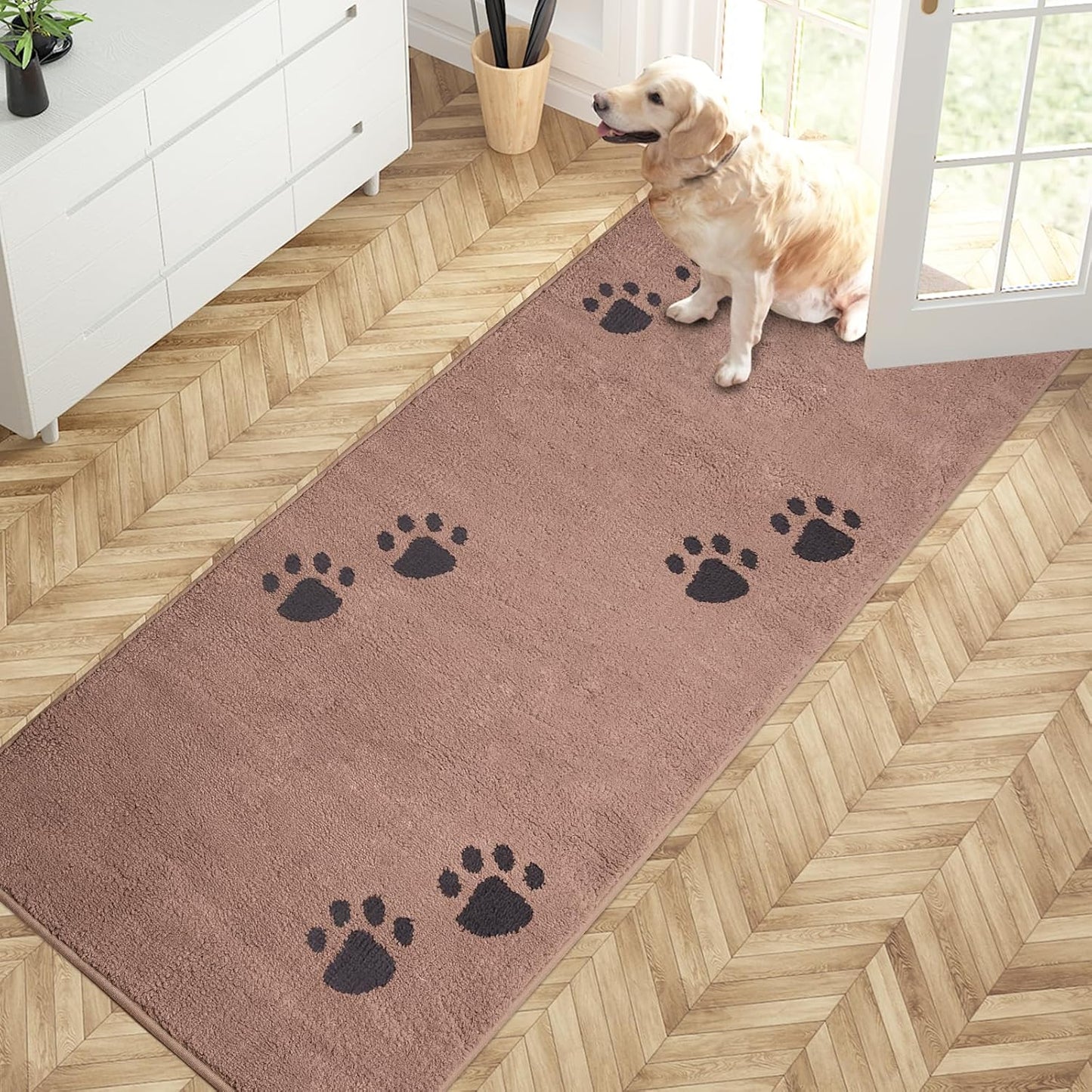 PURRUGS Dirt Trapping Door Mat 20" x 31.5", Non-Skid/Slip Machine Washable Microfiber Entrance Rug, Shoes Scraper, Dog Doormat, Super Absorbent Floor Mat for Muddy Wet Shoes and Paws, Grey