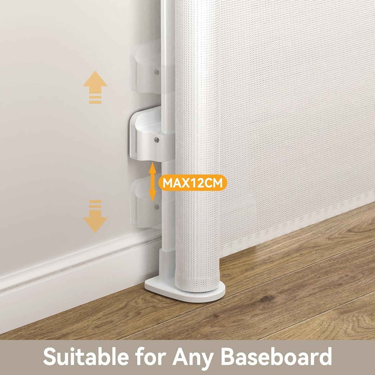 Uamector 138-Inch Extra Wide Retractable Baby Gate & Dog Gate, Reinforced Mesh Safety Gate Adjustable for Large Openings - Stairs, Doorways, Hallways - Indoor/Outdoor Use