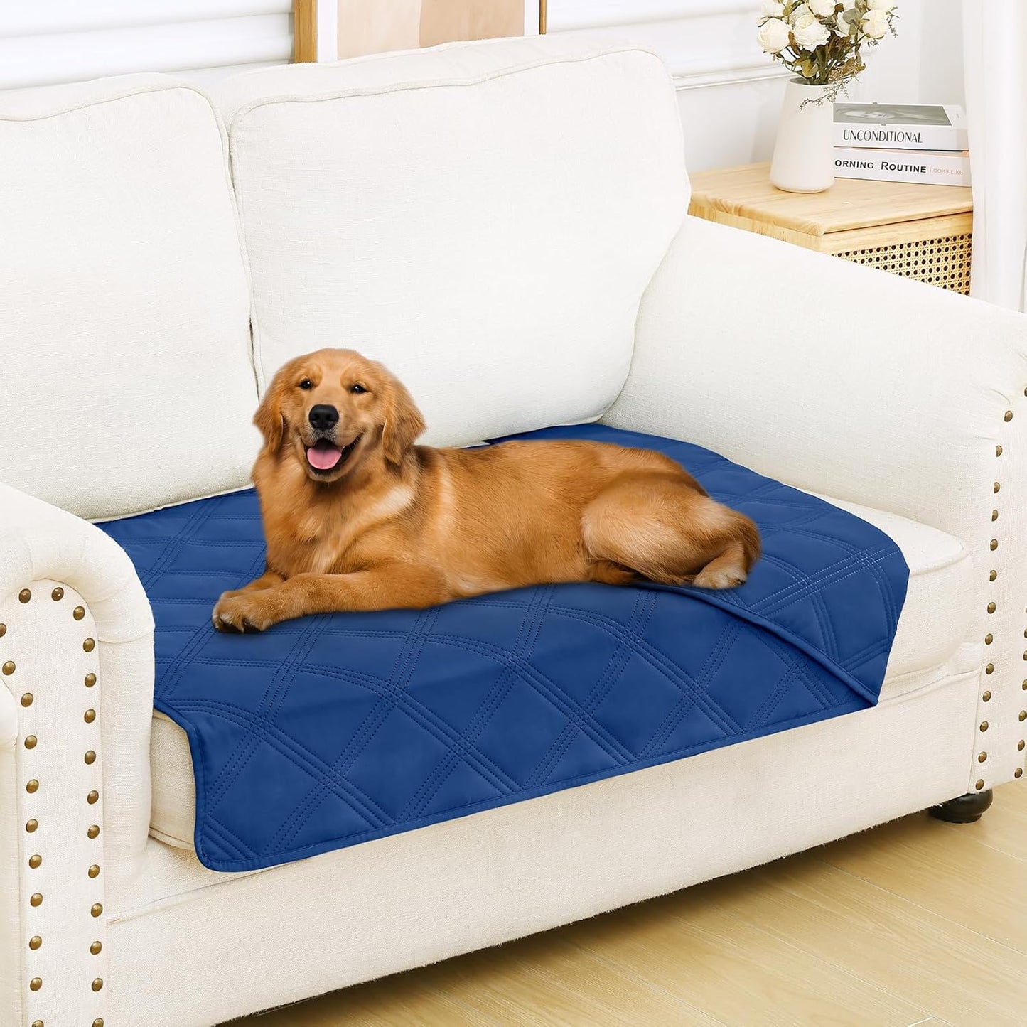 Smiry Waterproof Dog Bed Cover Blanket 30x70, Soft Reversible Pet Blanket, Washable Leakproof Cats Dogs Couch Cover for Sofa, Couch, Furniture, Grey/Dark Grey