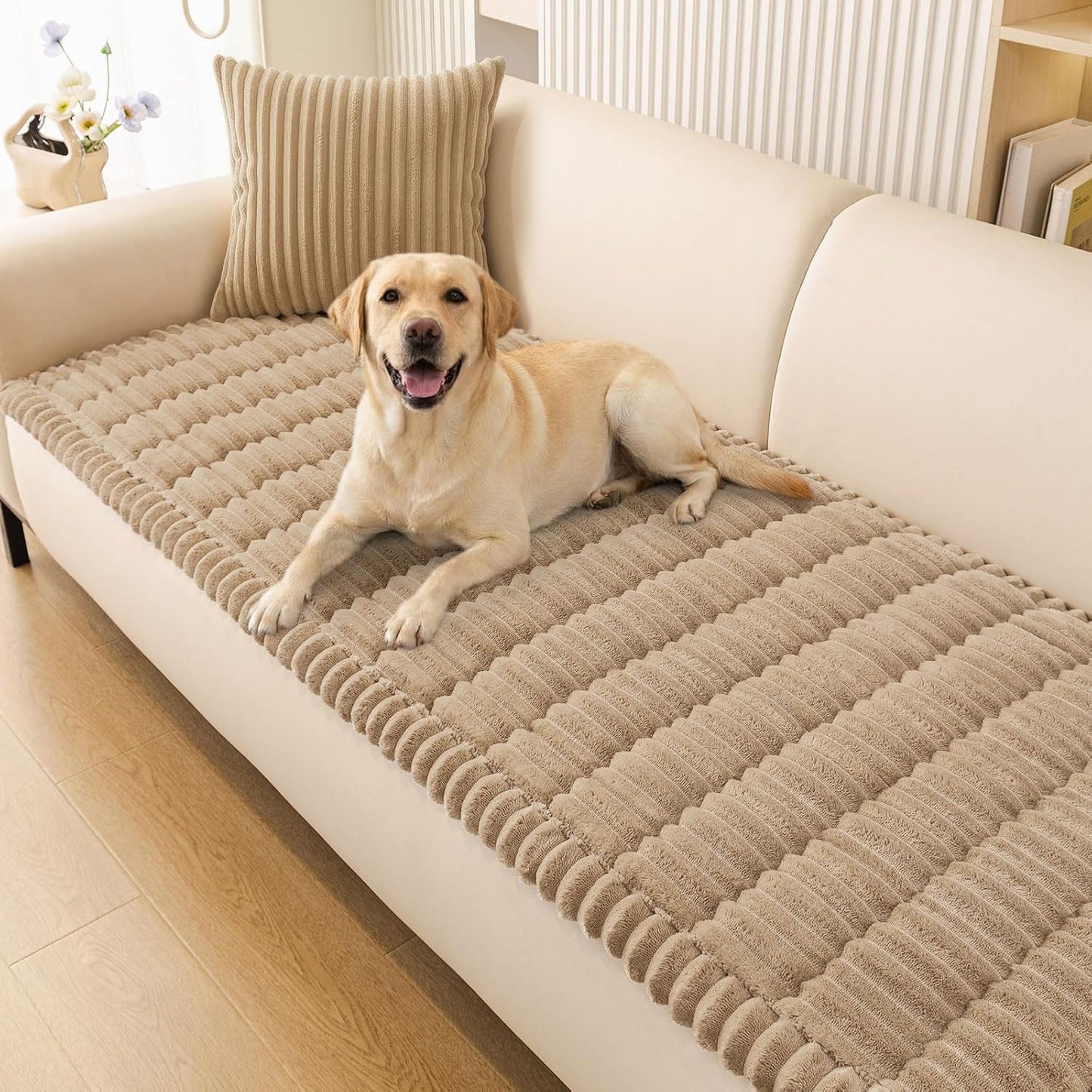Smiry Couch Cover for Dogs, Non Slip Washable Sofa Protector for Pets, Soft Furniture Cover for Leather & Fabric Couches, Cozy Protect Against Fur, Dirt & Everyday Messes (Dark Grey, 27.6" x 59")
