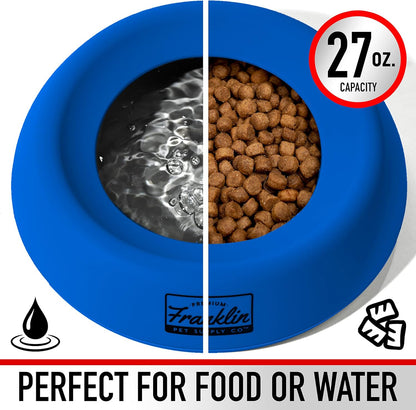 Franklin Pet Supply Co. Spill Proof Pet Bowl - No Splash Travel Water + Food Dish for Dogs + Cats - Portable - 16 oz. - BPA Free