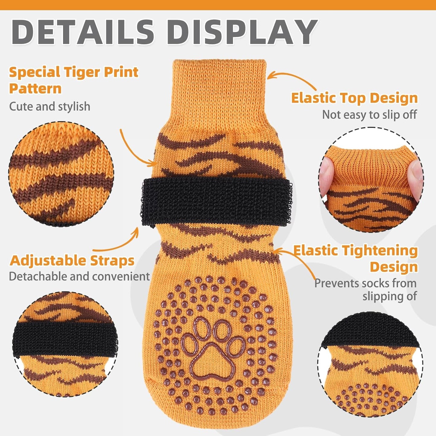 KOOLTAIL Dog Socks Shoes for Hot Pavement to Prevent Licking Paws, Winter Dog Boots&Paw Protector for Hardwood Floors Anti Slip,Traction Control Grip Booties for Small Medium Large Senior Dogs,Black M