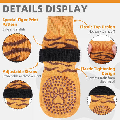 KOOLTAIL Dog Socks Shoes for Hot Pavement to Prevent Licking Paws, Winter Dog Boots&Paw Protector for Hardwood Floors Anti Slip,Traction Control Grip Booties for Small Medium Large Senior Dogs,Black M